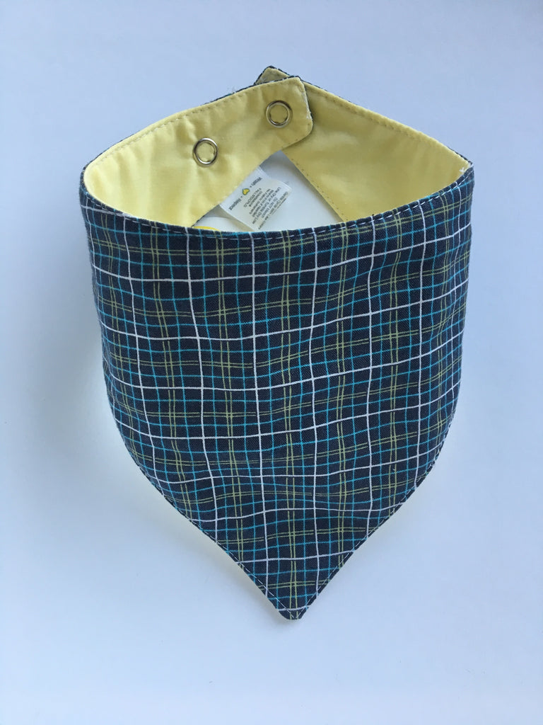 Plaid / Solid Yellow Drool Catcher