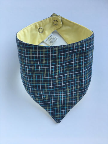 Plaid / Solid Yellow Drool Catcher