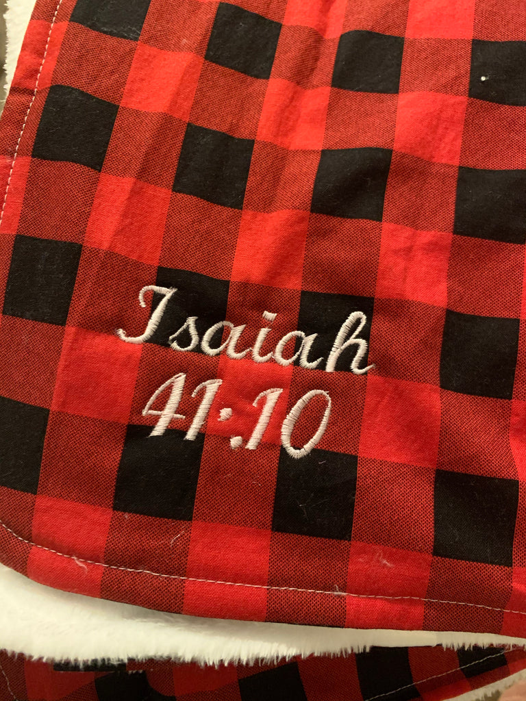 Buffalo Plaid Red and Black - Large Square Plaid Flannel 100% Cotton Fabric