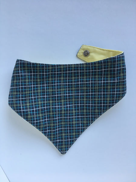 Plaid / Solid Yellow Drool Catcher